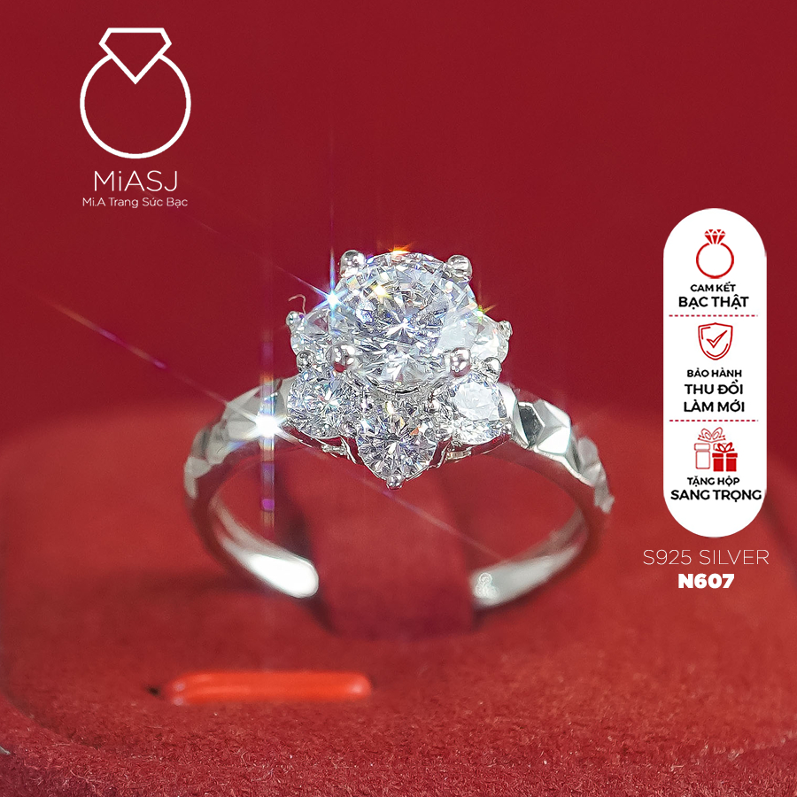 N607 - Nhẫn bạc Ý S925 cao cấp | Mi.A Trang sức bạc