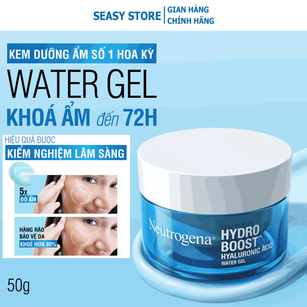 Kem Dưỡng Ẩm Cấp Nước Neutrogena Hydro Boost Hyaluronic Acid Water Gel – Da Căng Mướt, Ẩm Mượt Suốt 72H
