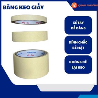 Combo 5 Cuộn Băng Keo Giấy – Dễ Xé Tay, Dính Chắc, Bóc Sạch, Che Sơn Không Lem