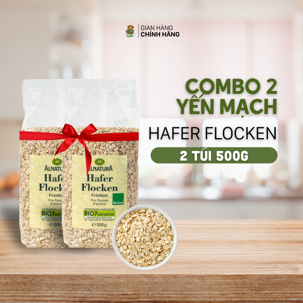 Yến mạch Hafer Flocken Bio Alnatura Đức Cán Vỡ | Nông Sản Sạch KM