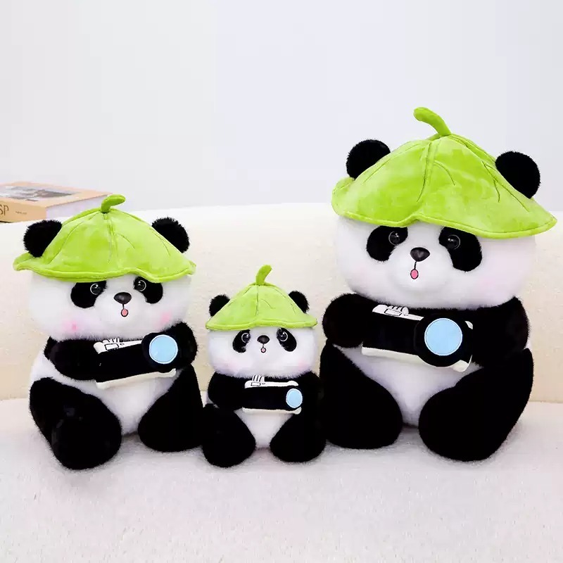 Gấu Bông Gấu Trúc Panda Đội Nón Cầm Máy Ảnh Dễ Thương 35-50cm - Gấu Bông Punki