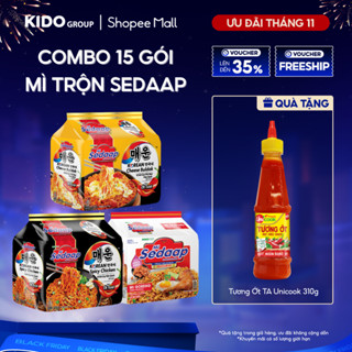   Quà tặng Tương Ớt TA Unicook 310g   COMBO 3 LỐC SEDAAP vị mì xào 90g x5 gói + vị gà cay hàn quốc 87g x5 gói +  vị phô m 