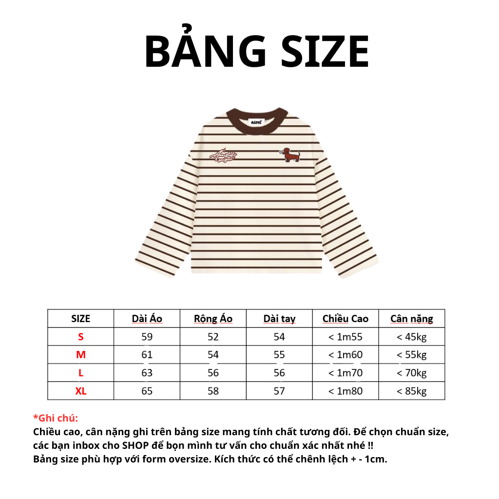 Áo Thun Tay Dài Sọc Ngang Thun Borip QC Long Sleeve Boxy AIMÉ Form Rộng Cổ Tròn "DOG - EUPHORIA" Unisex LA_BELLE_18 | BigBuy360 - bigbuy360.vn