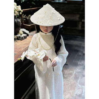  NÓN TRẺ EM - Nón lá bọc kim sa bling cao cấp Size 3 nhỏ 30cm cho bé gái diện Lễ tết 