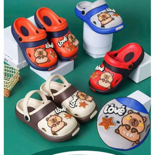  LÙI SZIE Dép sục bảo vệ mũi chân cho bé trai bé gái hình Capybara siêu mềm đế đệm 