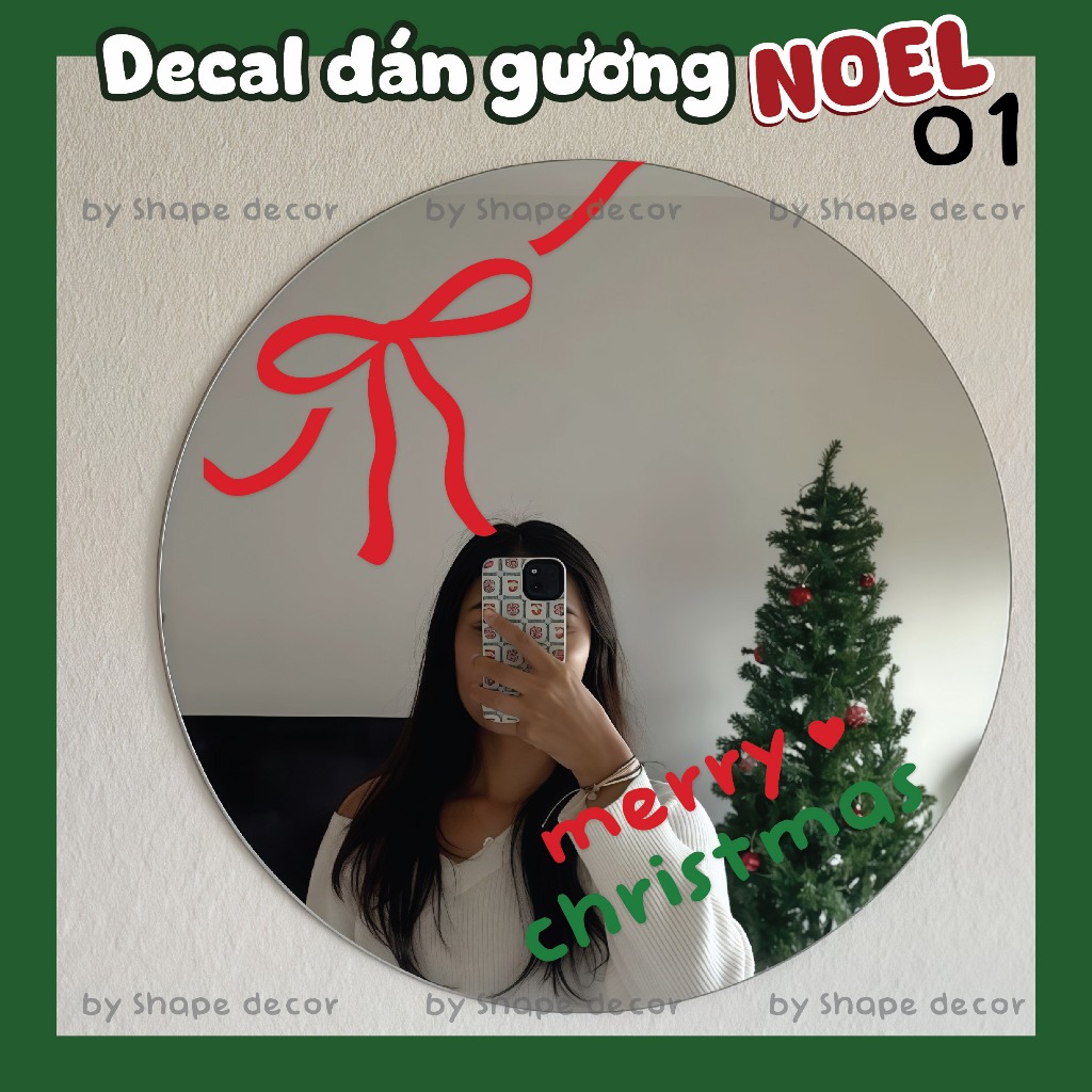 Decal Dán Gương Trang Trí Giáng Sinh Noel - christmas - sticker Noel dán kính dán gương