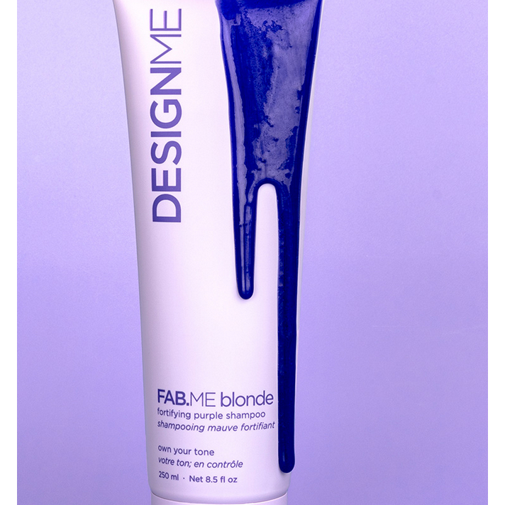 Dầu gội tăng cường màu tím 250ml Design.Me FAB.ME Blonde Fortifying Purple Shampoo