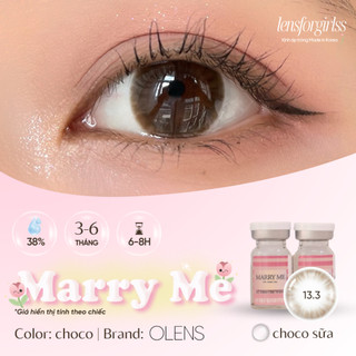   OLENS  Kính áp tròng GIÃN TRÒNG nâu choco MARRY ME CHOCO chính hãng KOREA | Lens Cận| LENSFORGIRLSS 