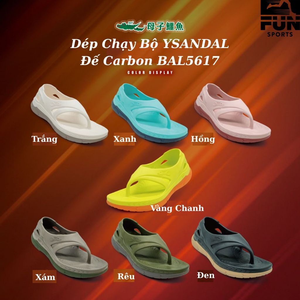 (Hỏa Tốc+ Tặng Tất) Dép Chạy Bộ YSANDAL ĐẾ CARBON Chính Hãng B&M Đài Loan BAL5617 Trợ Lực Đàn Hồi