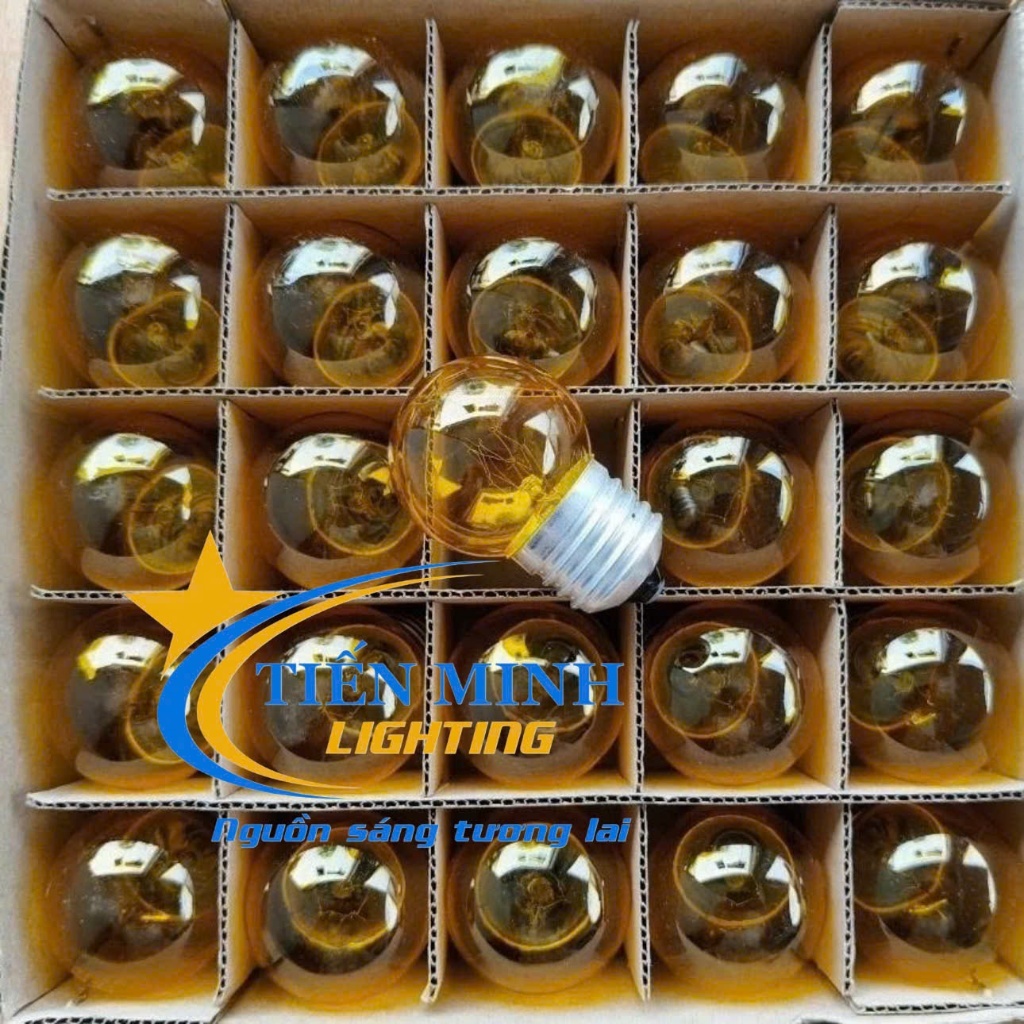 (Combo 25 bóng) Bóng chanh sợi đốt, bóng chanh dây tóc 5w dùng thắp sáng, sưởi ấm gia cầm