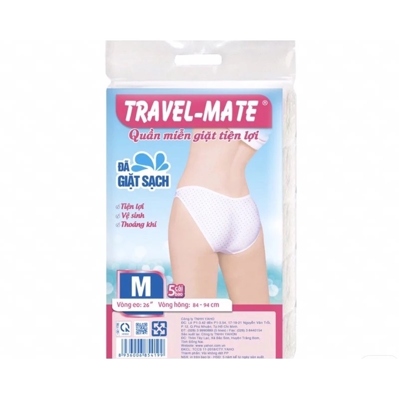 Quần Lót Miễn Giăt Travel Mate Gói 5 Cái
