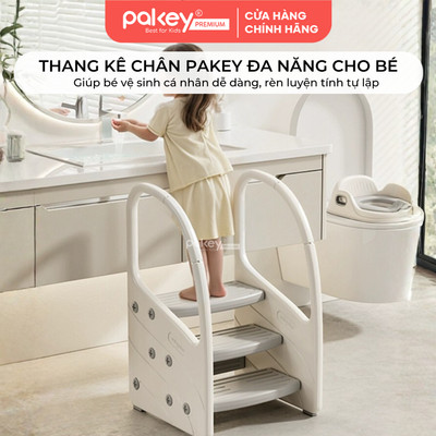 Thang Kê Chân PAKEY Đa Năng Cho Bé Đánh Răng, Rửa Tay, Giá Kê Chân An Toàn Rèn Tự Lập Cho Bé - F041