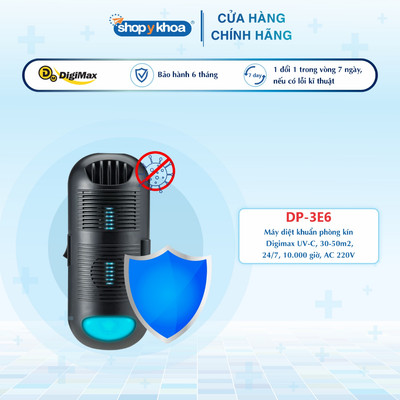 Máy diệt khuẩn phòng kín Digimax UV-C. 30-50m2, 24/7, 10.000hr, AC 220V