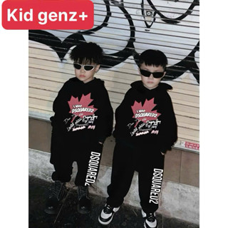  Bộ áo hoodie i love dsq + quần jogger cho bé  set áo nỉ có mũ trẻ em unisex  kid genz 