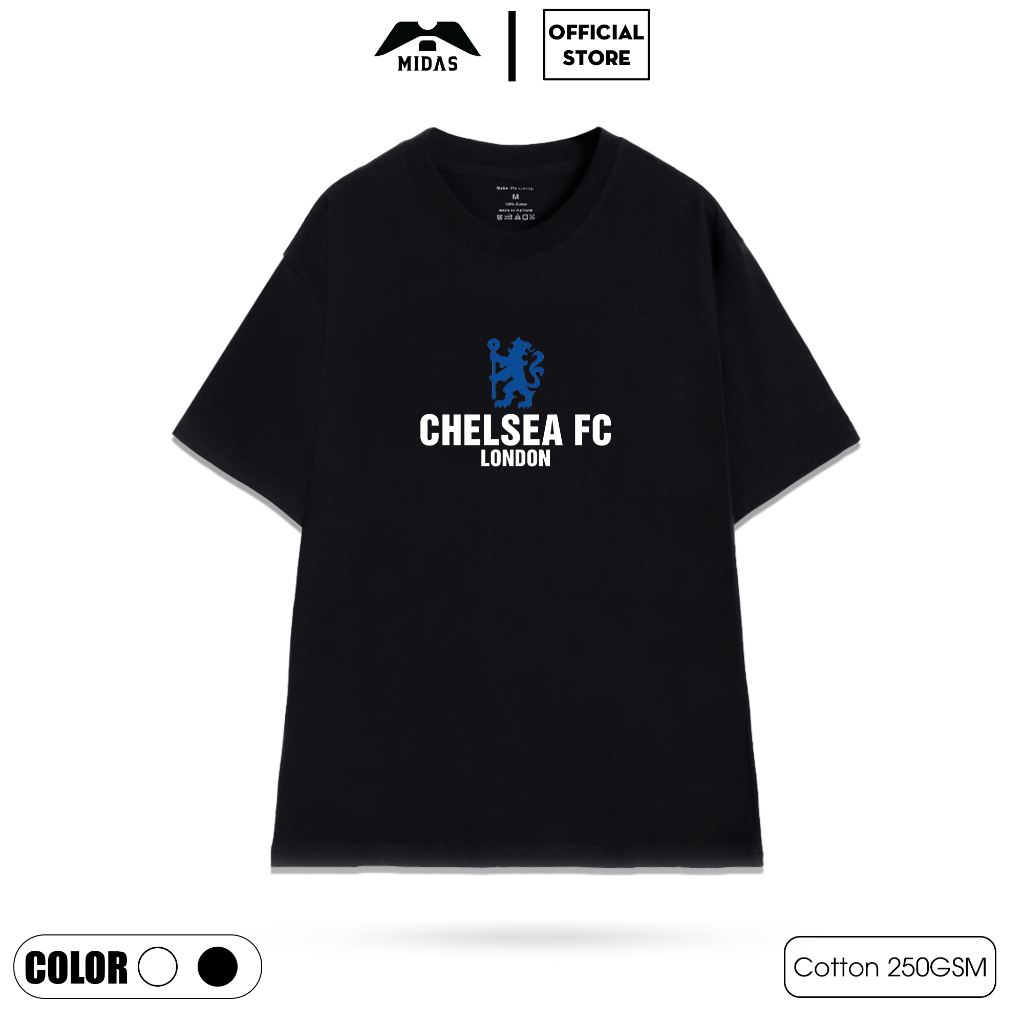 Áo Thun Chelsea FC London, Áo Phông Chelsea FC Chất Cotton 250 GSM, Form Oversize Nam Nữ Mặc Được