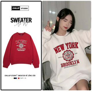 Áo Sweater Nỉ Lông Cáo CHILLUP STUDIO In Hình New York Cool Ngầu-TC156 Mềm Mịn Unisex Nam Nữ Ấm Áp Mùa Đông