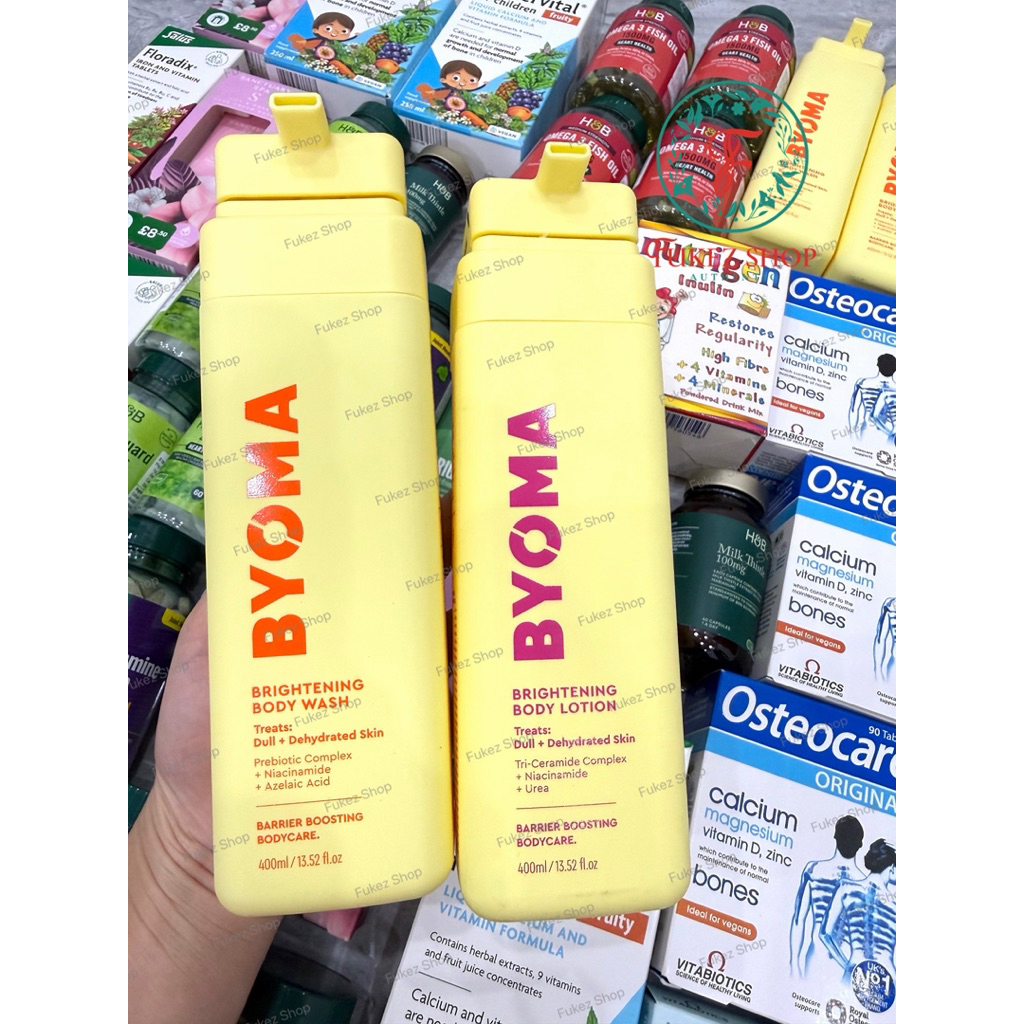 Bộ tắm và lotion trắng da body Byoma 400ml - hàng UK