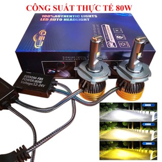  Đèn Pha LED F8  3 MÀU Hàng Chuẩn DZOOM - Công Suất Cao 80W 6000K- 4300K-3000K Chuyên Lắp Oto Xe Máy 12-24V ĐiệnBình 