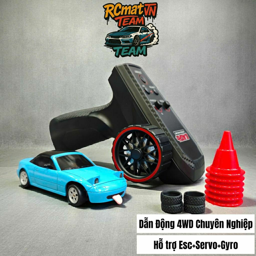 Xe Điều Khiển Mini Drift 1/43 YDJ – Có Servo + ESC + Gyro, Drift Mượt, Đèn LED Cực Ngầu, Full Phụ Ki