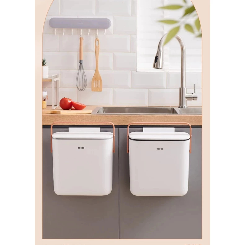 Thùng Rác ECOCO Treo Tường, Thùng Rác Treo Tủ Bếp Nhà Vệ Sinh Tiện Lợi
