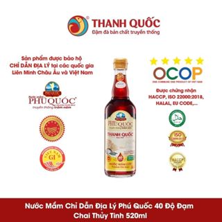  Nước Mắm Chỉ Dẫn Địa Lý Phú Quốc - Thanh Quốc 40 độ đạm phân loại chai thủy tinh 