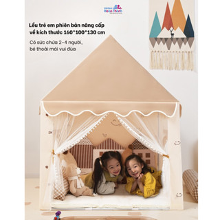  Lều trẻ em lều lâu đài bé trai bé gái lều ngủ cho bé có rèm che khung nhựa abs vải dù cao cấp Hoàn Thành 