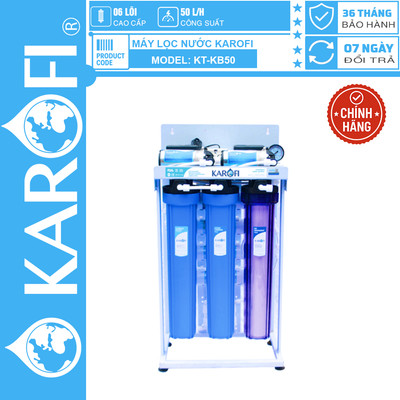 [CHÍNH HÃNG 100%] Máy lọc nước Karofi 50 lít 50L/H KT-KB50 6 cấp lọc RO Filmtec 100 500GPD