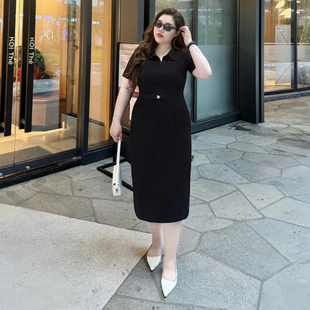 Đầm công sở chân suông nữ bigsize 60kg đến 98kg