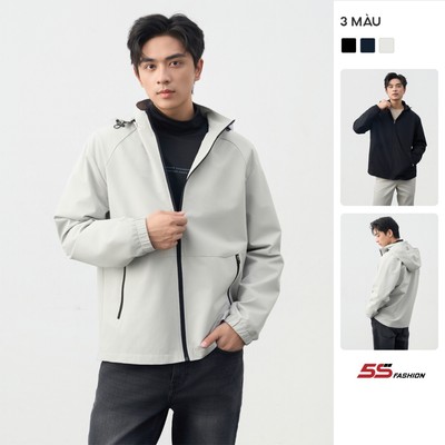 Áo Khoác Gió Nam 2 Lớp Pro-DWR 5S FASHION Có Mũ Tháo Được, Trượt Nước, Chắn Gió Giữ Ấm M0AKGR5009