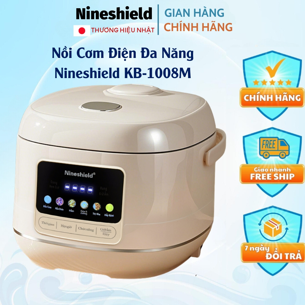 Nồi Cơm Điện Tách Đường Nineshield KB1008M - Dung Tích 1.8L Lòng Nồi Chống Dính, Giữ Ấm Tốt, Nấu Nhanh, Tiết Kiệm Điện