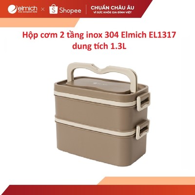 Hộp cơm 2 tầng inox 304 Elmich EL1317 dung tích 1.3L