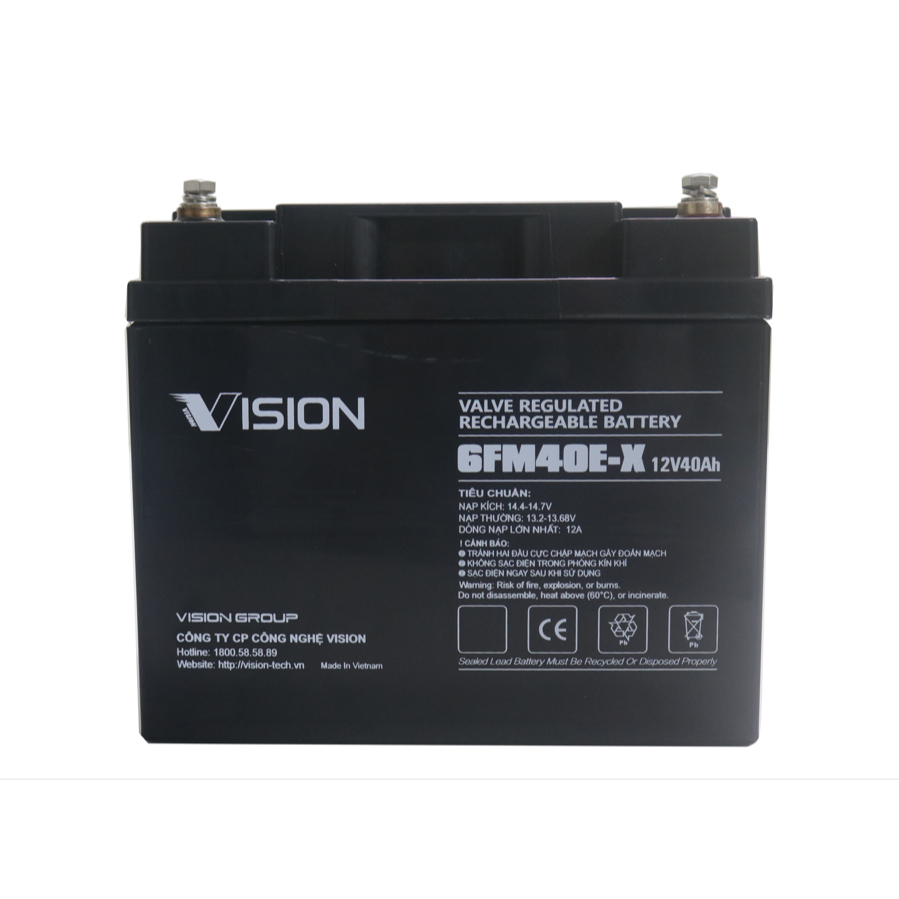 [ HỎA TỐC ] Ắc quy Vision 12V-40Ah, 6FM40E-X| Dùng cho UPS, thiết bị viễn thông, thiết bị mạng...