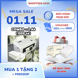 Máy in đơn hàng Shoptida SP46 kèm 1000 giấy in nhiệt 10*15cm decal tự dán kèm khay đựng giấy 