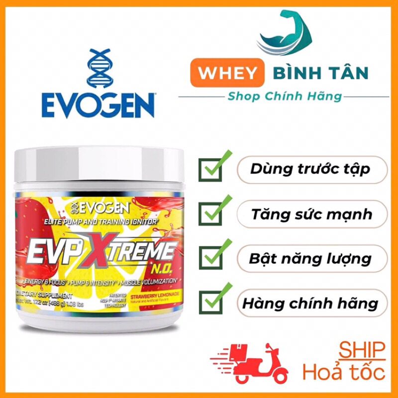 [Của BBT] EVP XTreme Evogen 40 lần dùng | Pre workout | bột hỗ trợ tập tăng sức mạnh, tập thể thao t