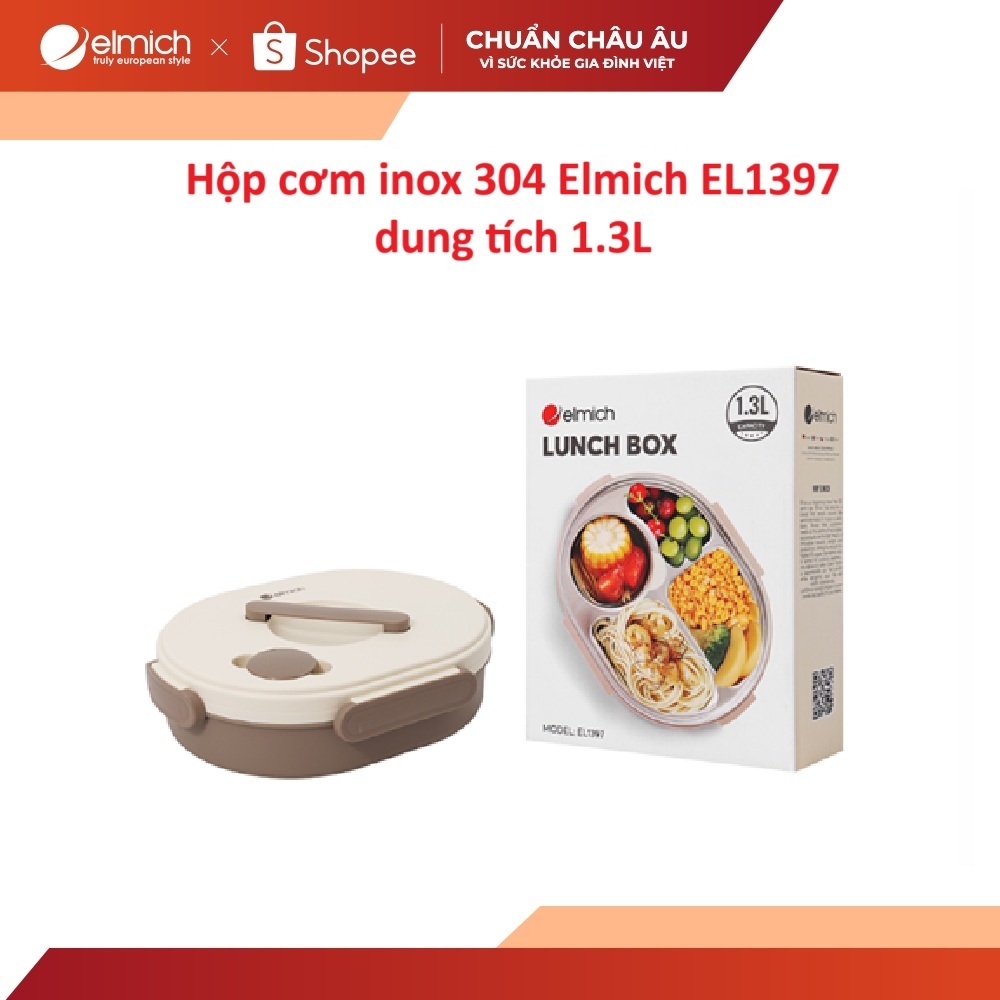 Hộp cơm inox 304 Elmich EL1397 dung tích 1.3L | BigBuy360 - bigbuy360.vn