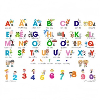  Tranh dán tường decal dán tường bảng chữ cái tiếng việt tiếng anh cho bé học bảng chữ cái 