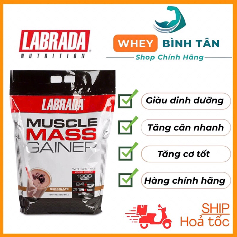 Muscle Mass Gainer 5,4kg sữa tăng cân cao cấp từ Labrada - hàng chính hãng