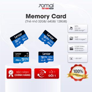 Thẻ Nhớ Chính Hãng Lexar Đọc Ghi Tốc Độ Cao, Chuyên Dụng Cho Camera Hành Trình 70mai