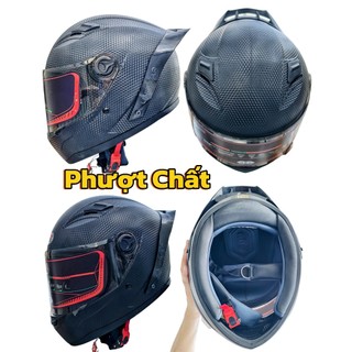 Nón bảo hiểm Fullface AGU Racing đỏ lên đuôi gió pissta cực ngầu tặng kèm túi rút xịn