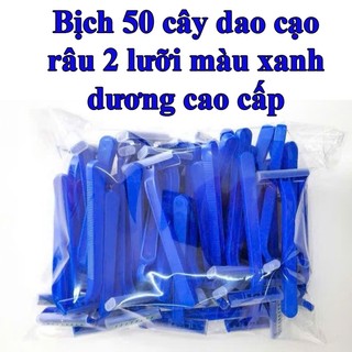 [Màu Xanh Dương] Bịch 50 Cây Dao Cạo Râu Dùng 1 Lần - 50 Cây/ Túi Siêu Tiết Kiệm, Nhựa Cao Cấp Bền Bỉ