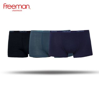 Combo 3 Quần lót nam boxer FREEMAN chất liệu visco mềm mịn, thoáng mát 6517