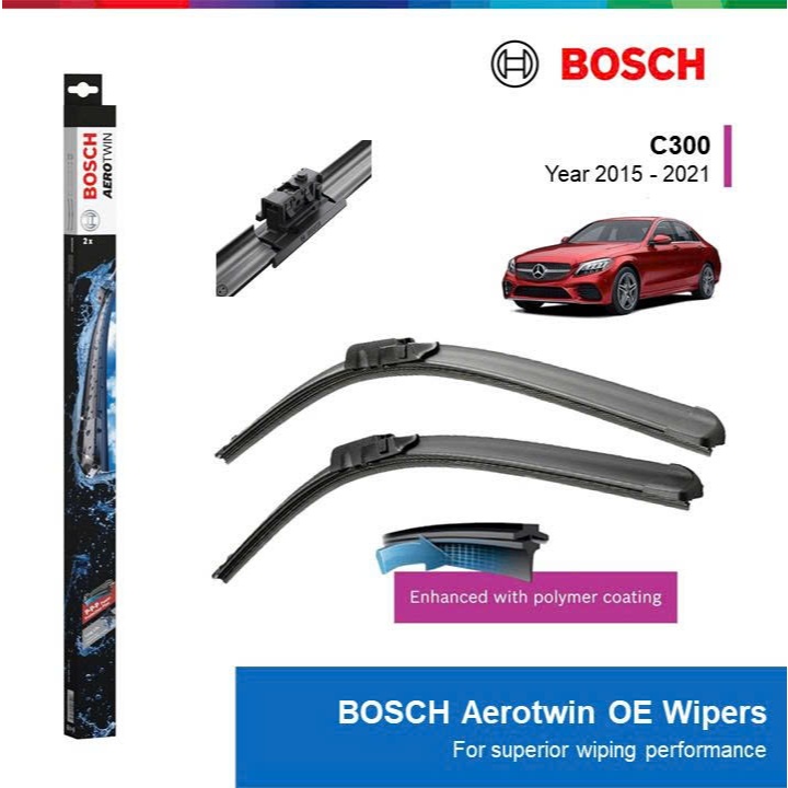 BỘ GẠT MƯA BOSCH AEROTWIN EURO SET A843S 22" & 22": MERCEDES - BENZ C300 ĐỜI XE 2015 ĐẾN 2021
