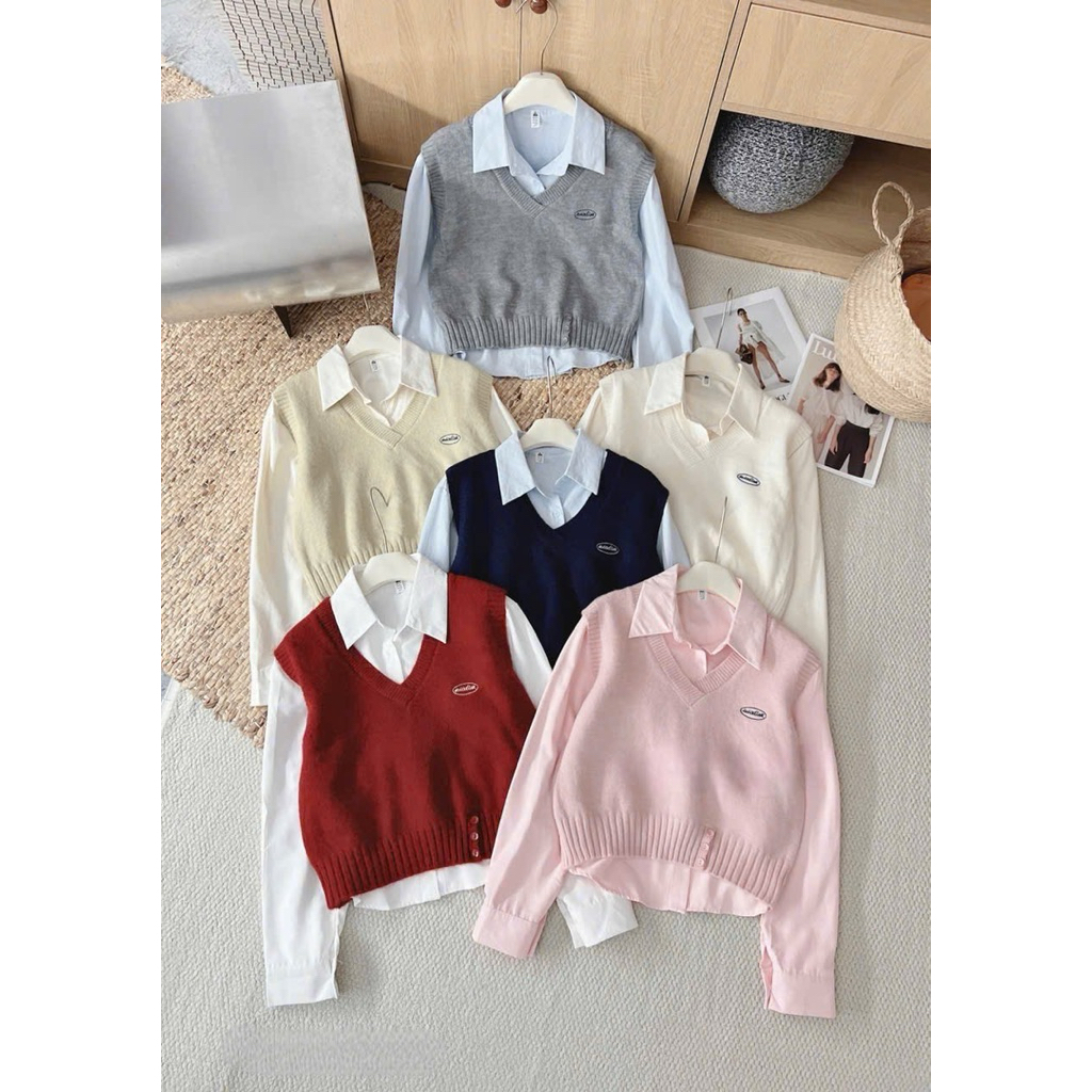 {HÀNG QC} SET ÁO GILE + SƠ MI
