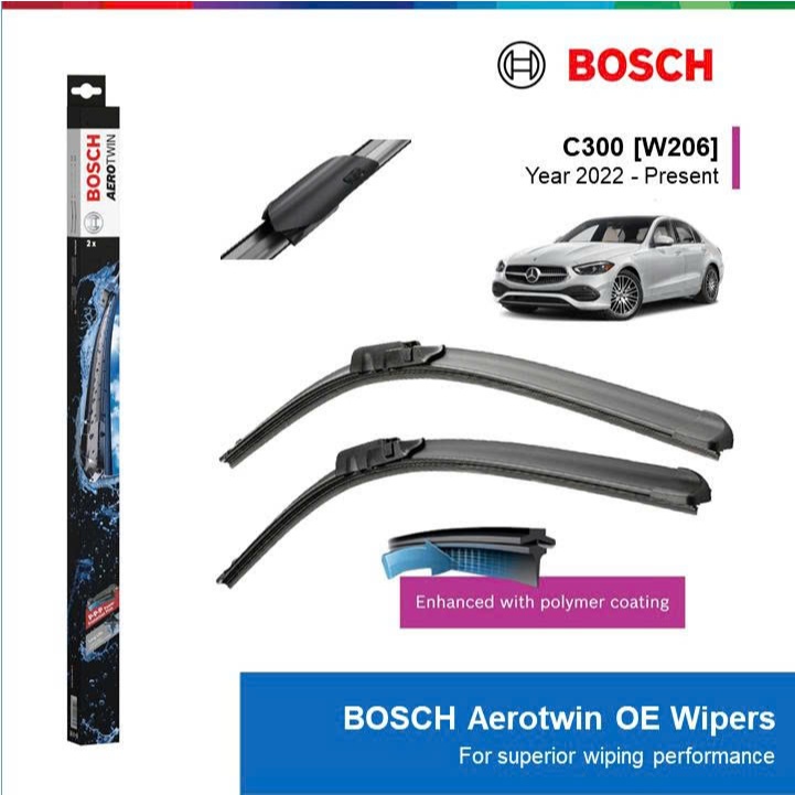 BỘ GẠT MƯA BOSCH AEROTWIN EURO SET A893S 22" & 22": MERCEDES - BENZ C300 ĐỜI XE 2022 ĐẾN NAY