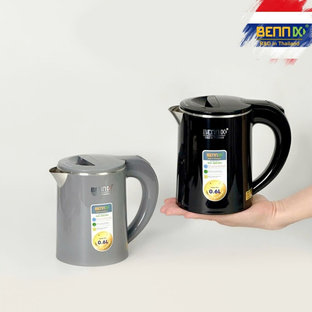 Ấm Siêu Tốc 2 Lớp Cao Cấp 0,6lit Bennix BN-006EK cs 650W