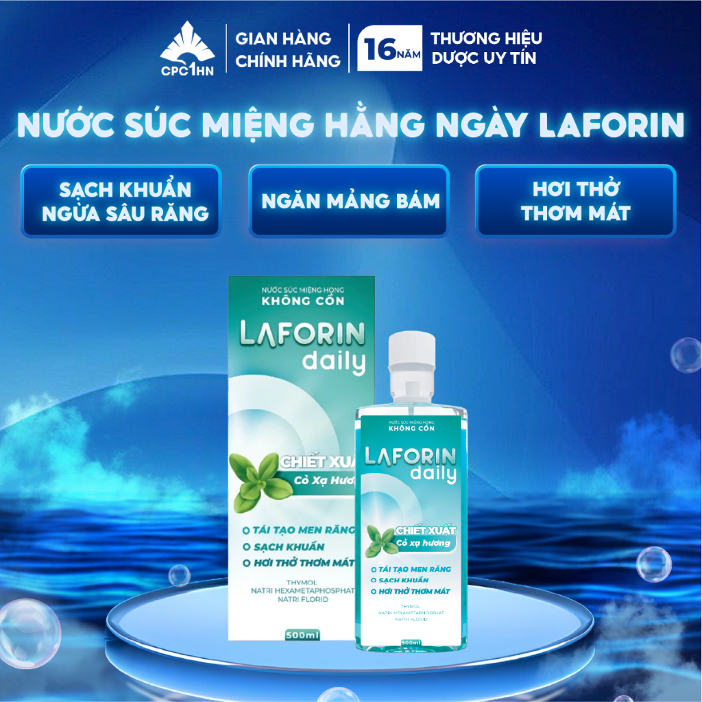 Nước Súc Miệng Hằng Ngày Không Cồn LAFORIN Daily 500ml Chính Hãng