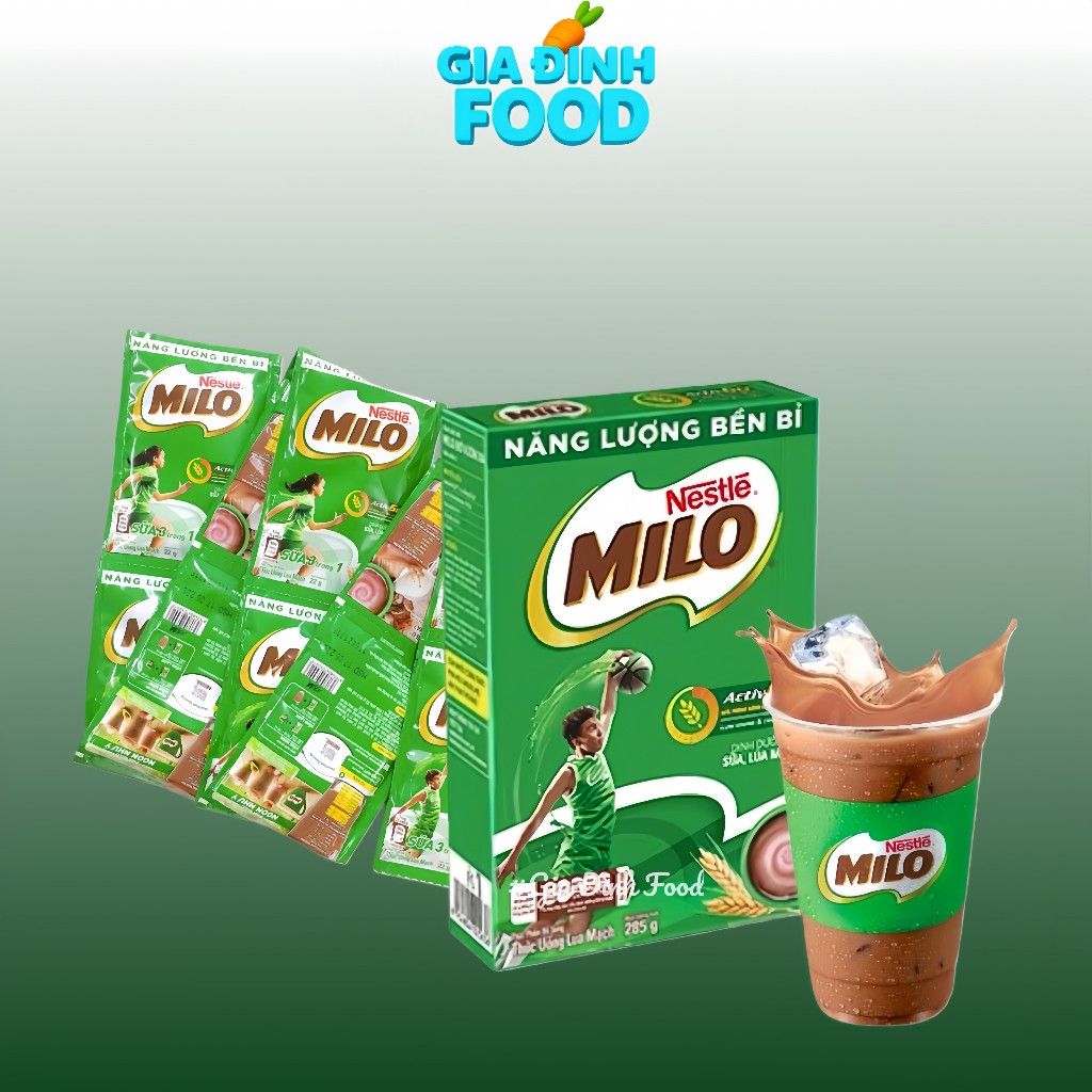 Thức uống lúa mạch Milo bột dạng Hộp 285g/ Gói 22g x 10 gói