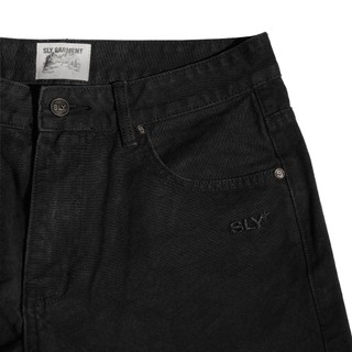 Quần Short Canvas SLY Classic washed màu đen