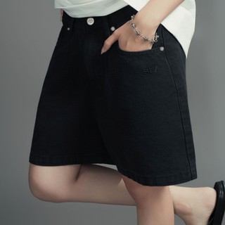 Quần Short Canvas SLY Classic washed màu đen