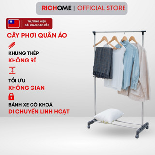  Cây treo quần áo RICHOME HA143 giá phơi đồ xào phơi quần áo chất liệu khung thép không rỉ cao cấp 